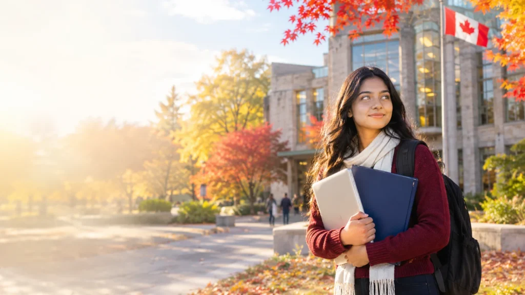 Bangladeshi student on a Canadian university campus planning a Canada masters with low CGPA